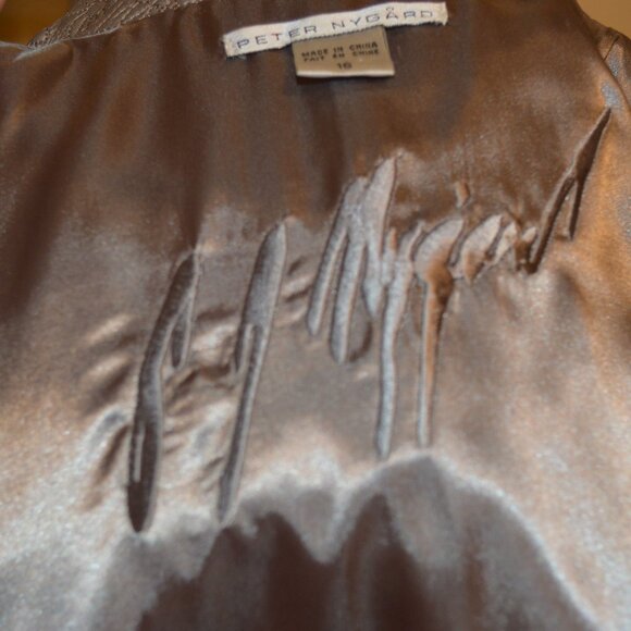 Peter Nygard 16 Dark Silver Genuine Leather Jacket Crystal Buttons - Picture 8 of 11